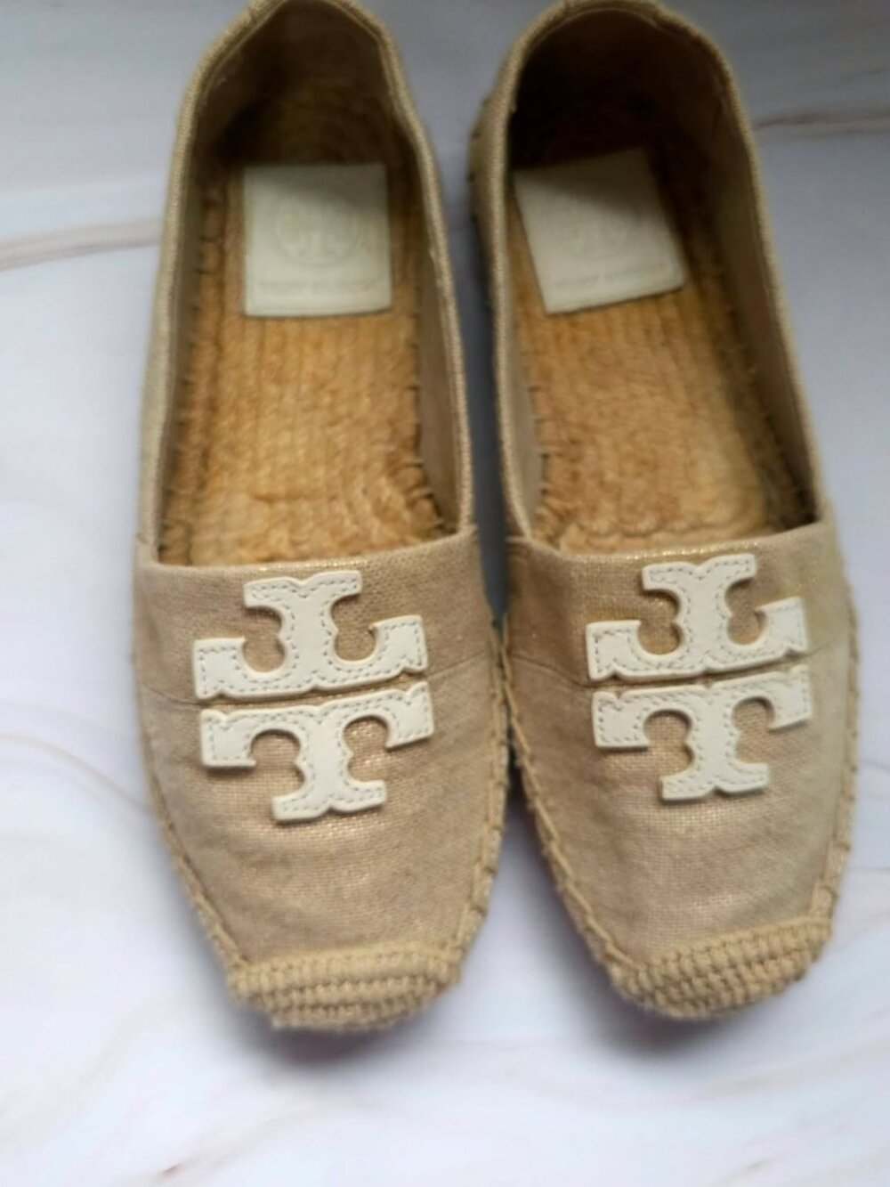 Tory Burch Women's Weston Natural Espadrille Flat Shoes Size 5